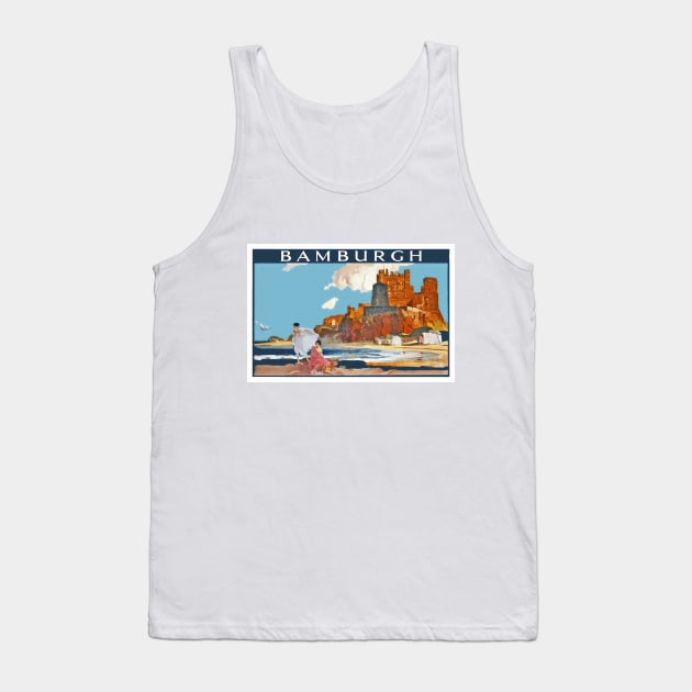 Vintage British Travel Poster: Bamburgh Tank Top by Naves